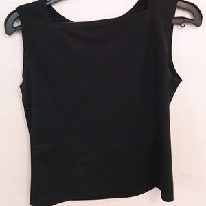 Black Square Neck Blouse